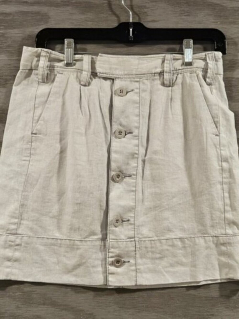 Anthropologie NWT SZ 0 Paper Boy Mini School Girl Skirt Light Gray Linen Blend